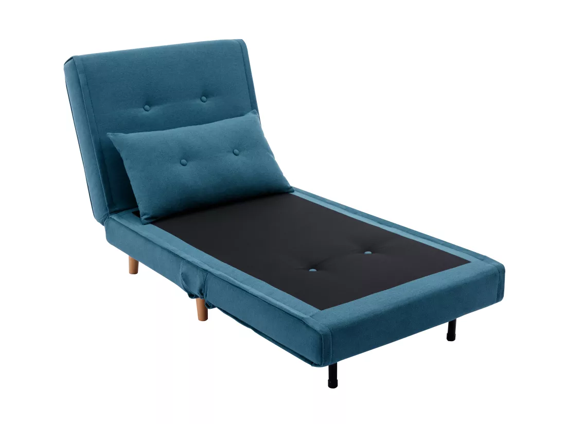 Fauteuil convertible en tissu bleu URIBIA