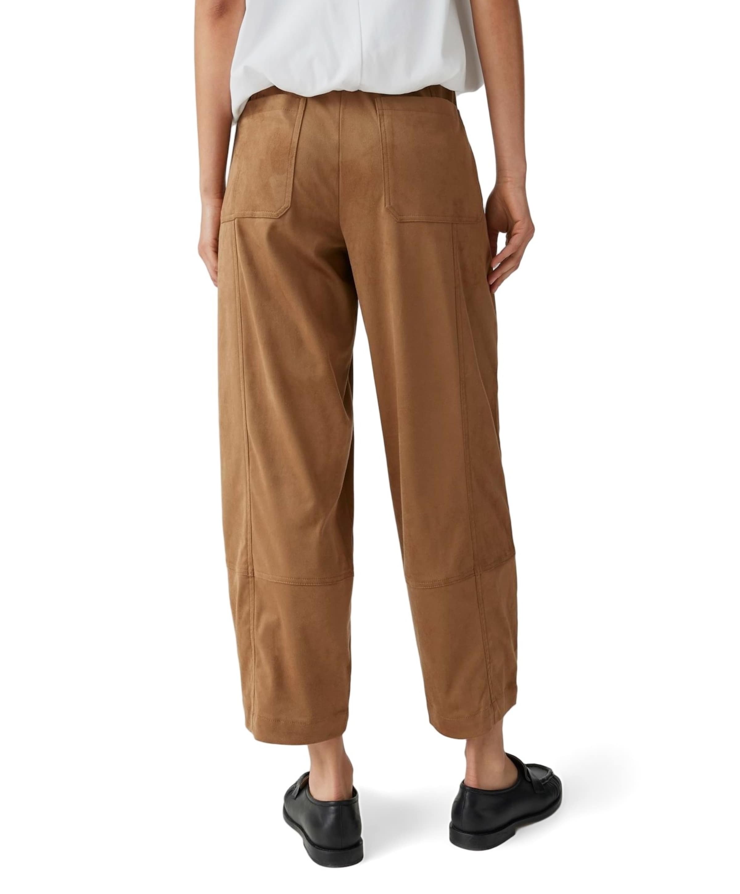 OPUS Myha barrel velours dames broek bruin