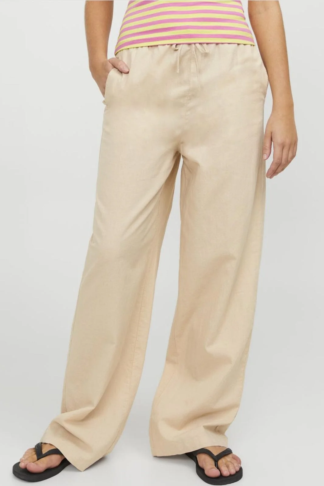 Jjxx Jxflora Linen Blend Pant Sn 4388891 cement