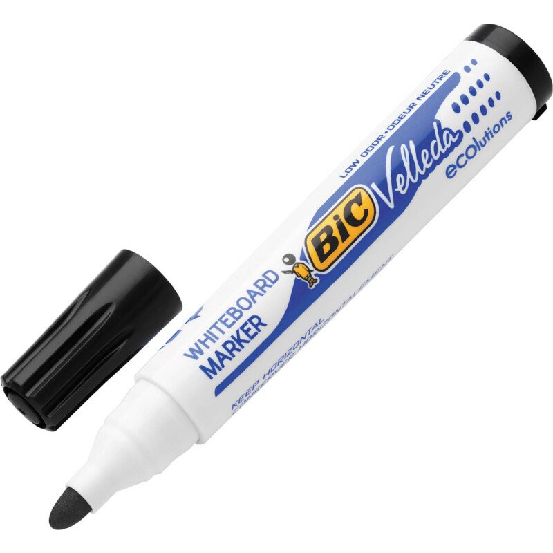 Marqueur effaçable Bic Velleda 1701 pointe ogive 4,95 mm - Boîte de 4 couleurs assorties