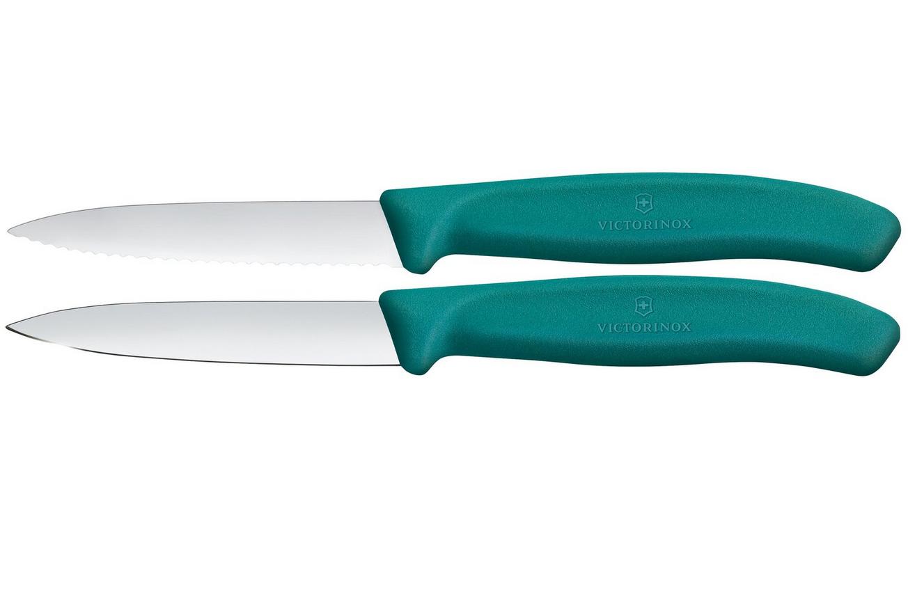 Victorinox Swiss Classic 6.7694.2 Straight/Wavy, Green, set van 2 groentemesjes, 8 cm