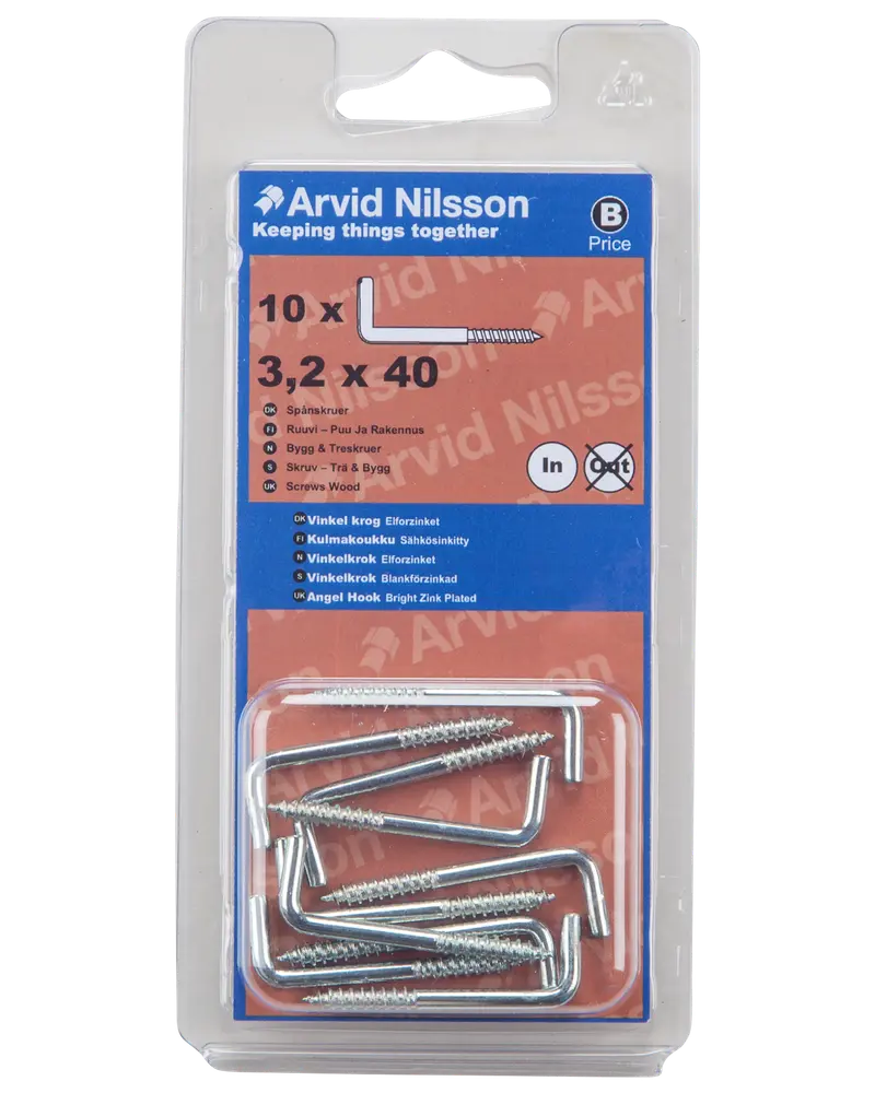 Arvid Nilsson Vinkelkrog Ø3,2 x 40 mm 10-pak