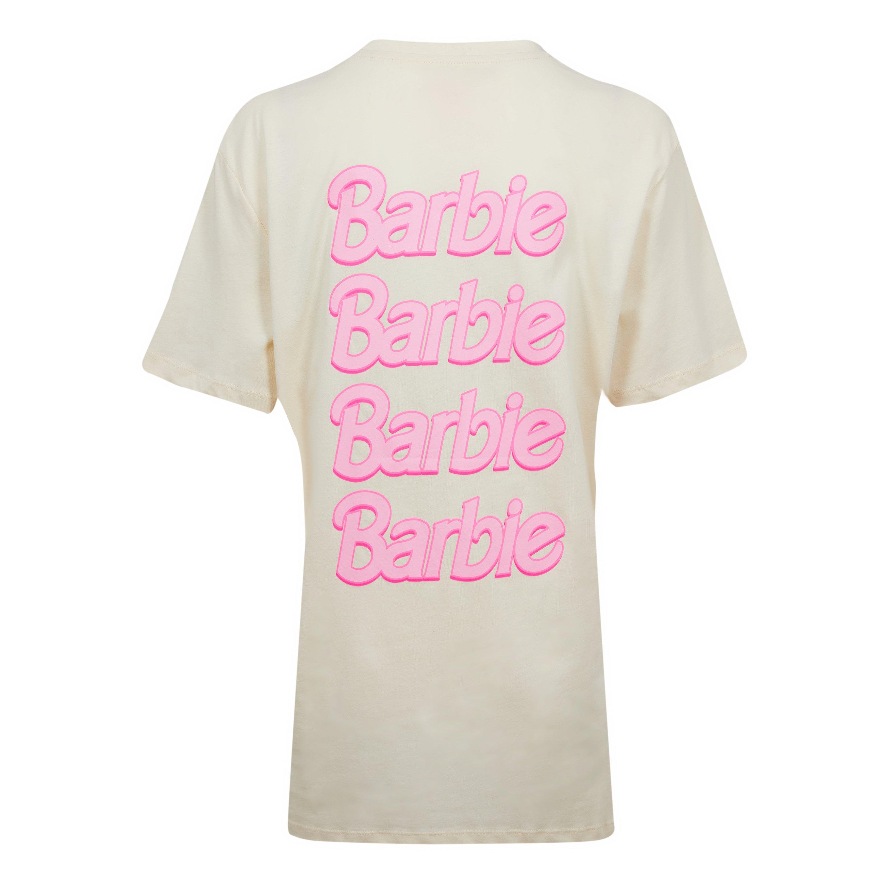 Character Ladies Barbie Back Graphic T Shirt Stone