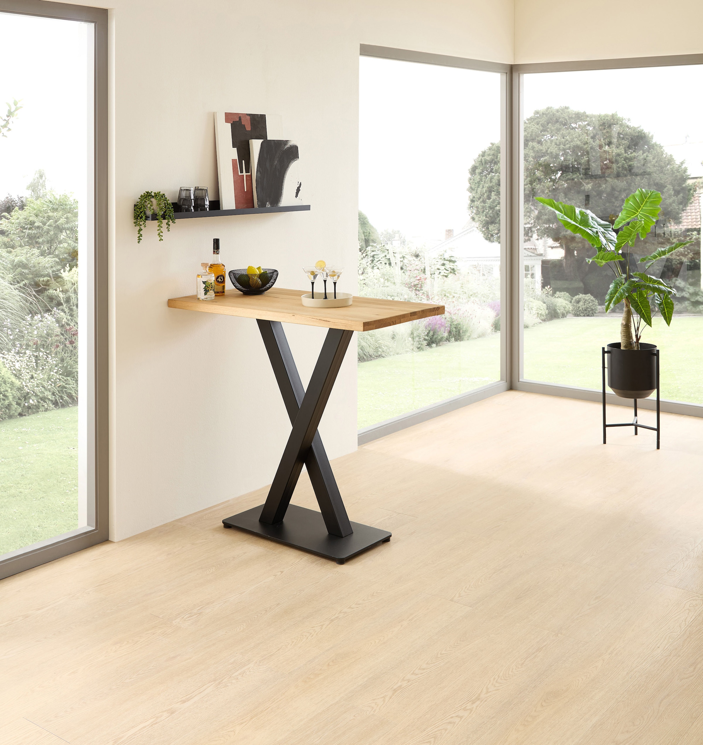 Stolkom Bartisch »Duke Eiche Massivholz geölt, Hochtisch BxHxT 120x104x60 cm« Gerade Kante, Eiche Massivholz geölt durchgehende Lamelle