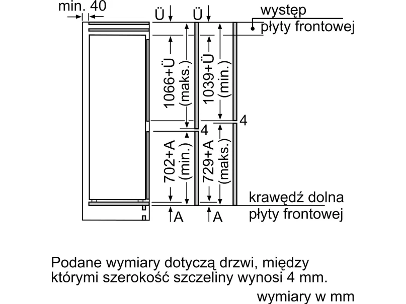 Bosch Serie | 4 KIN86VFE0 - Køleskab/fryser - bund-fryser - til indbygning - niche - bredde: 56 cm - dybde: 55 cm - højde: 177.5 cm - 260 liter - Klasse E - Fladhængsel