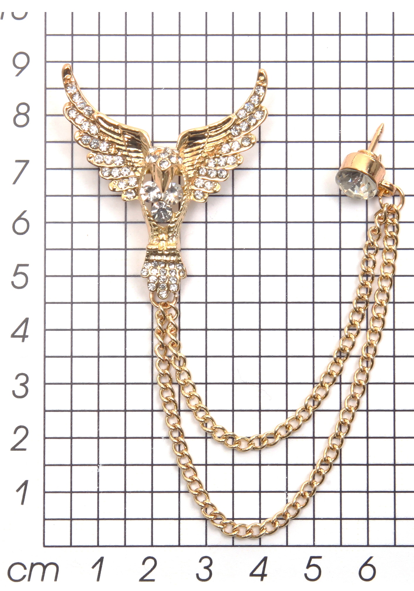 Firetti Brosche »Schmuck Geschenk Ansteckschmuck Gliederkette Flügel glitzernd« ()  mit Glasstein