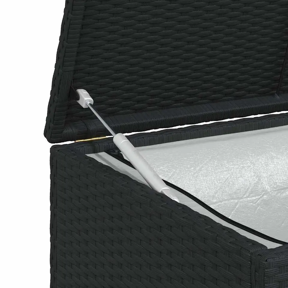 vidaXL - Opbergkist - Zwart - Poly rattan