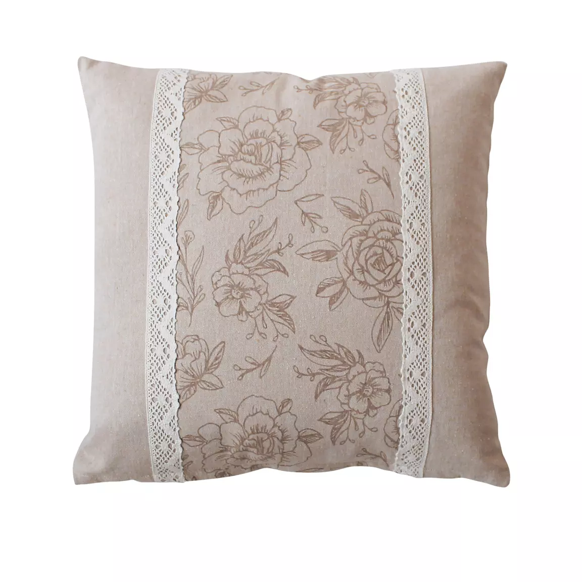 Coussin carré coton recyclé (40 x 40 cm) Rosa Beige