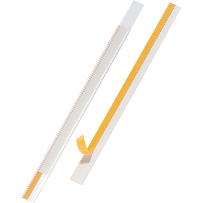 Porte-étiquettes Scanfix adhésifs pour rayonnages longueur 1 m x 4 cm - Lot de 25