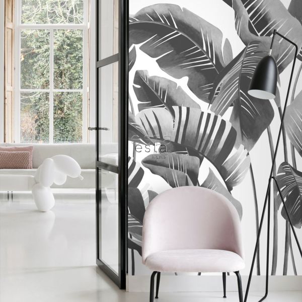 Estahome Bananenbladeren Fotobehang  - 2 x 2,79 m - Blauwgroen