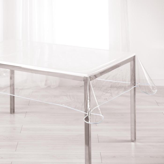 NAPPE CRISTAL RECTANG 140X240 CM PVC UNI GARDEN BIAIS BLANC