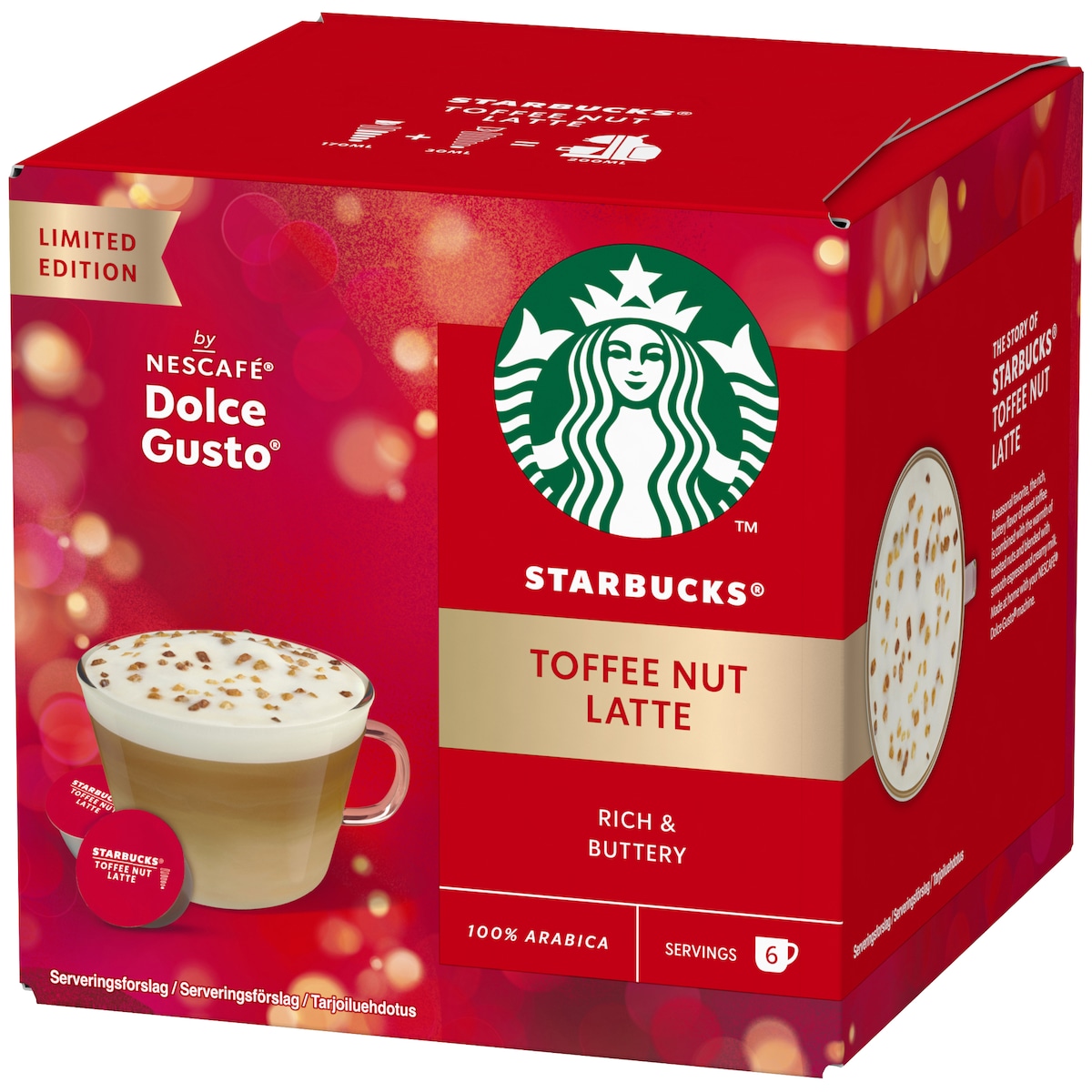 Starbucks Toffee Nut Latte av NESCAFÉ Dolce Gusto kaffekapsler (12-pk)
