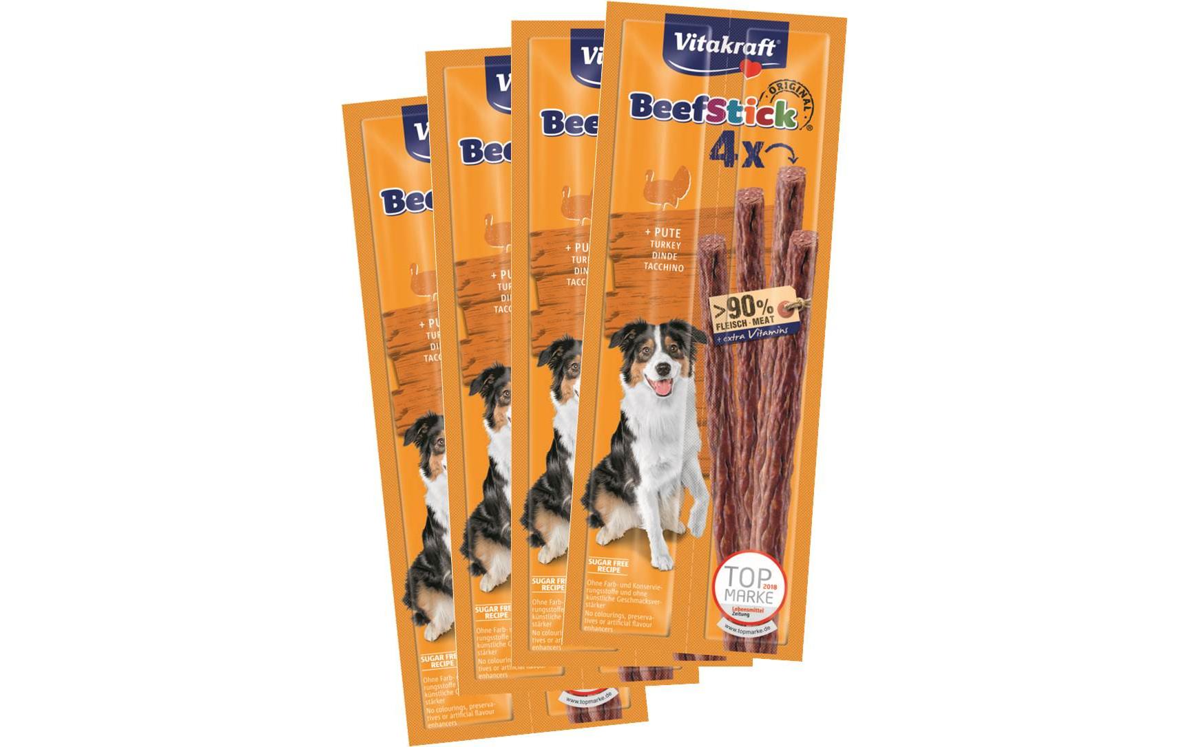 Leckerli Beef-Stick Pute, 4 x 4 Stk.Die Belohnung für zwischendurch