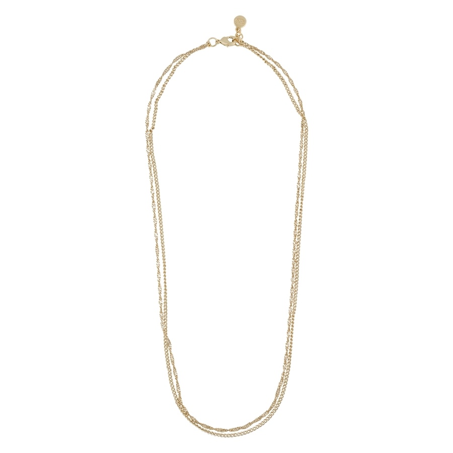 Snö Of Sweden Mayfair Double Necklace Plain Gold 42cm