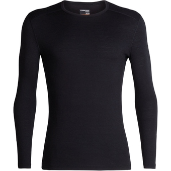 Icebreaker Merino 200 Oasis Crewe Funktionsshirt Lang Black Herren