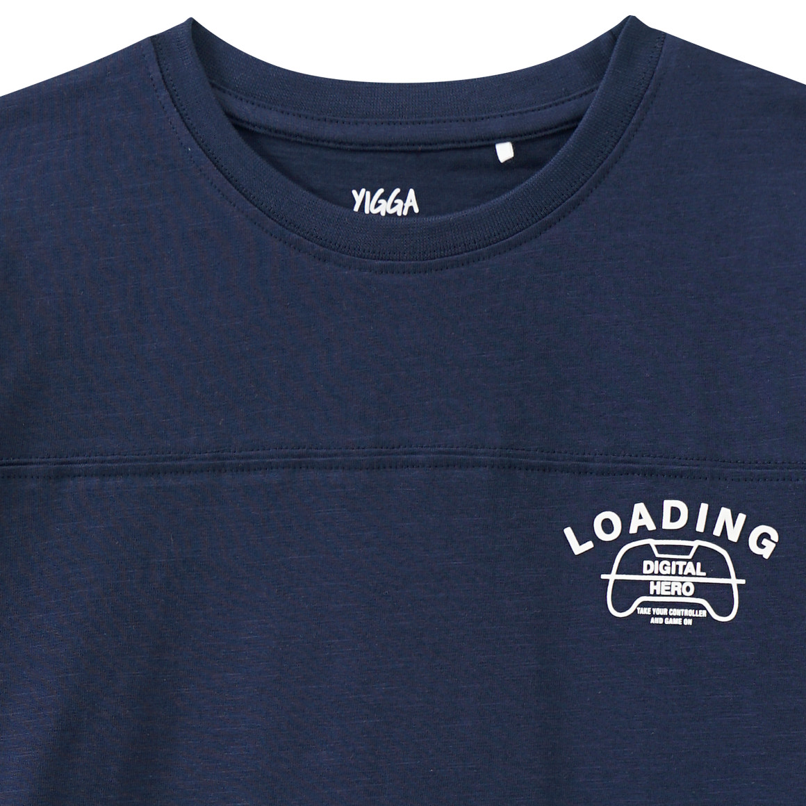 Yigga Jungen T-Shirt mit gummiertem Print dunkelblau