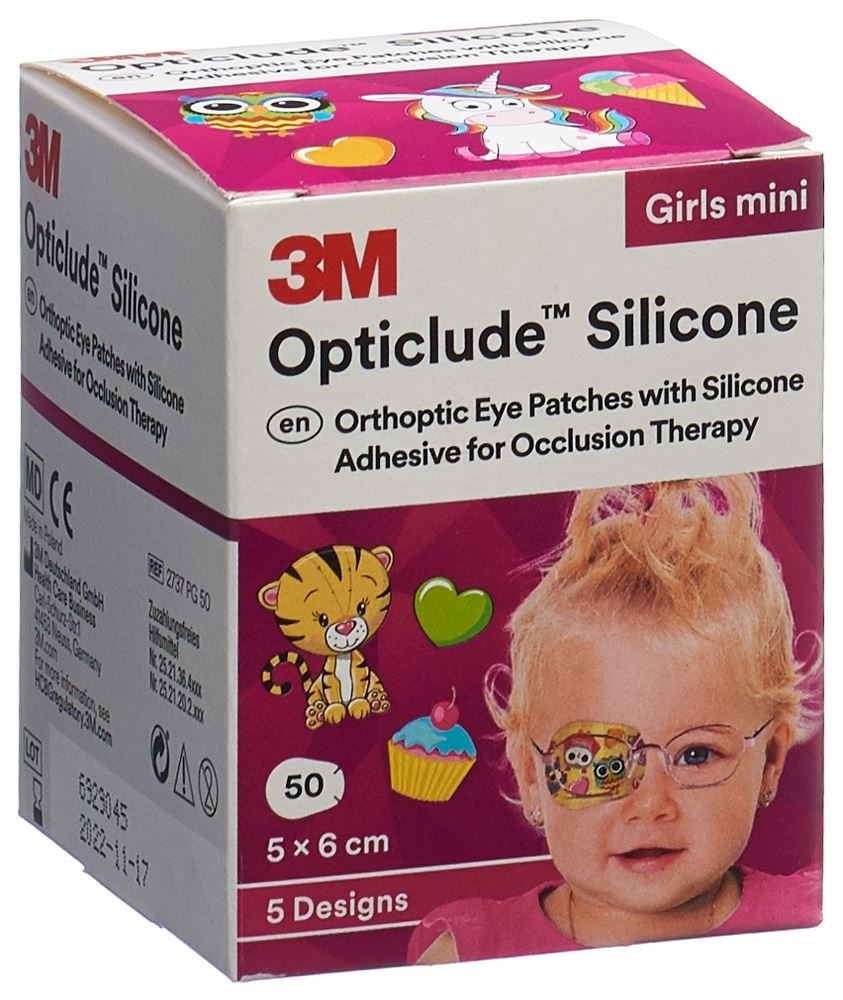 OPTICLUDE Silicone Augenverband 5x6cm Mini Girls 50 Stk