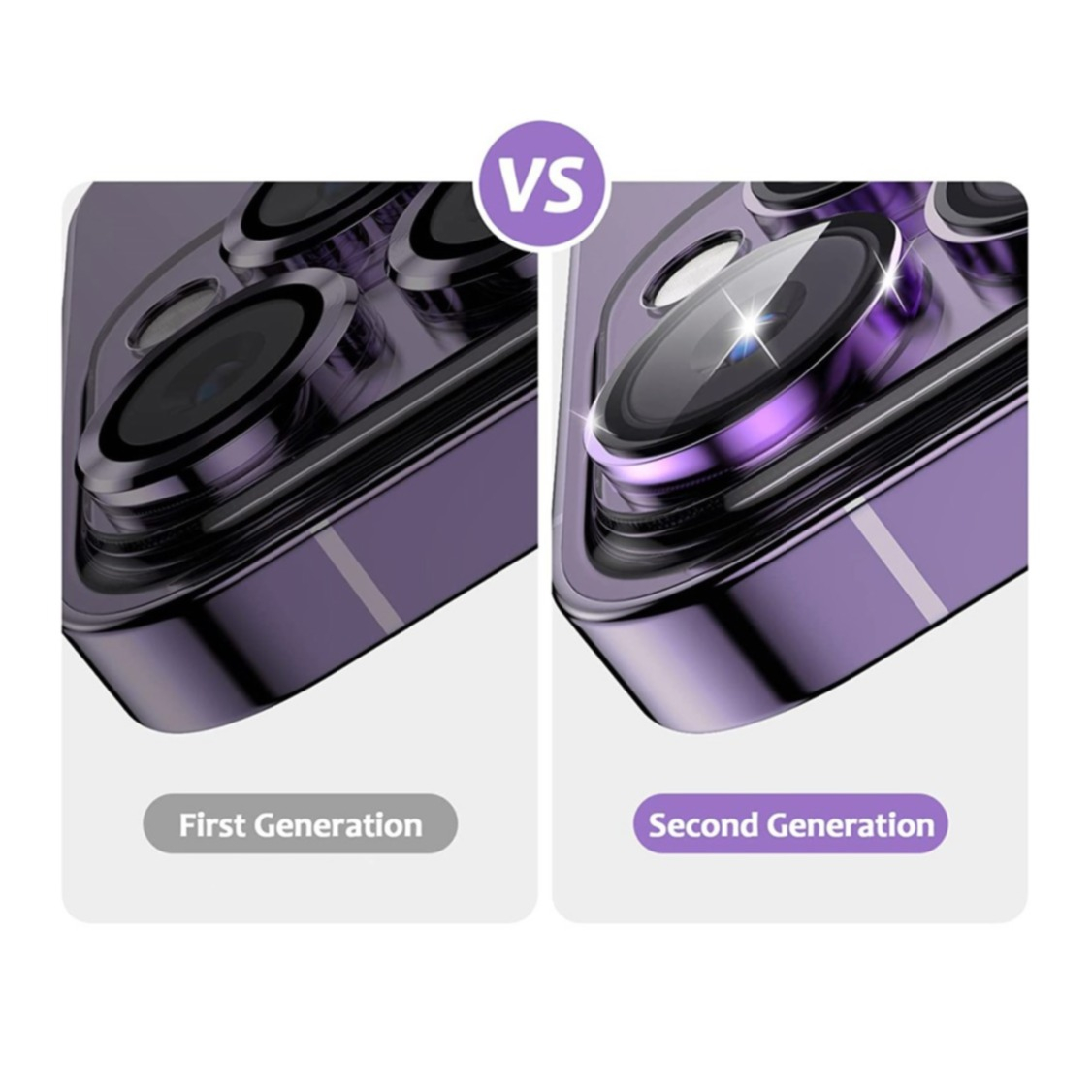 iPhone 14 Pro / iPhone 14 Pro Max Kameraschutz Objektiv Ring Protector Abdeckung - Dunkellila (Deep Purple)