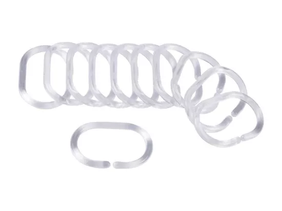 Lot de 12 Anneaux de Rideau de Douche Translucides 