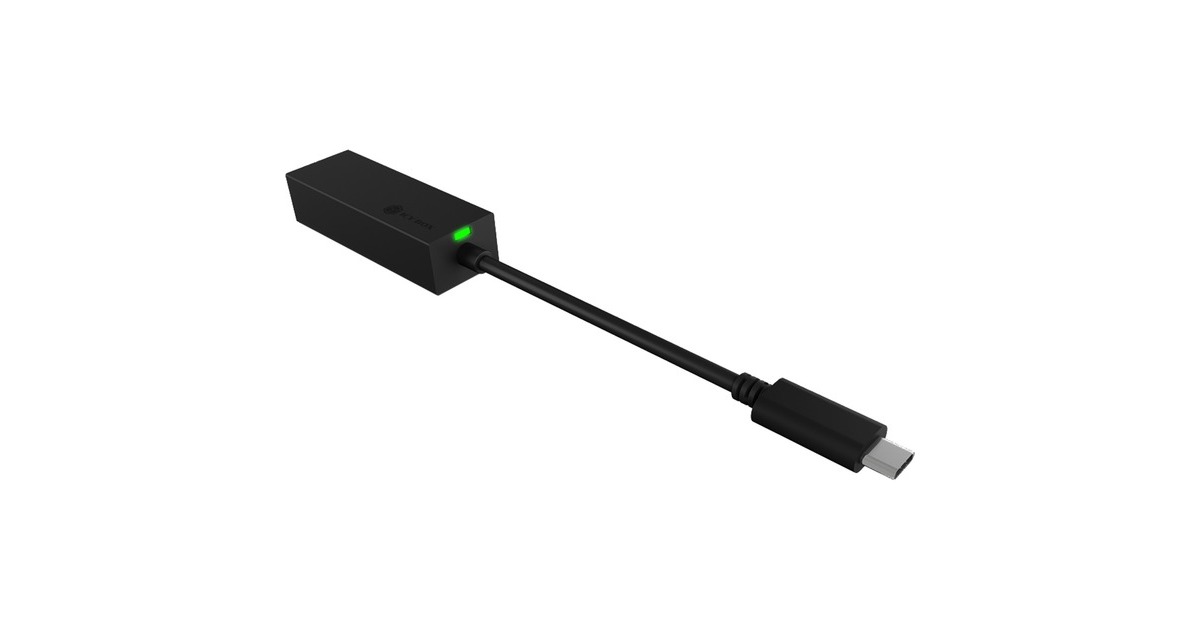 ICY BOXIB-LAN100-C3 USB-C > Gigabit Ethernet LAN adapter  (Zwart)