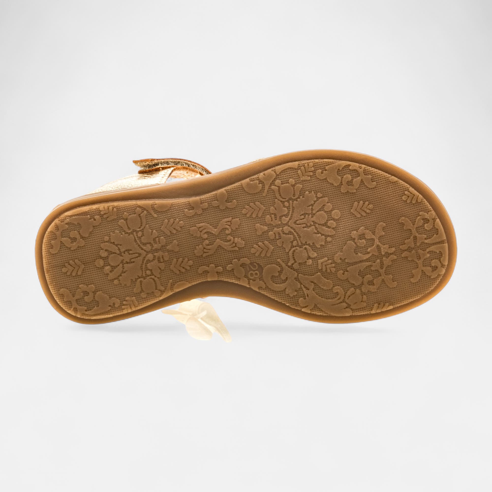 Nu-pieds Fille en cuir or