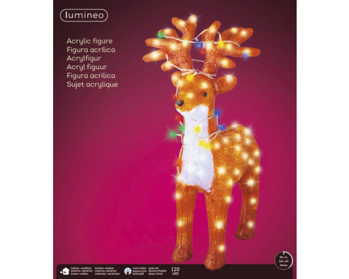 LED Rendier Lumineo 20,5 x 52 x 66 cm Acryl Koel Wit