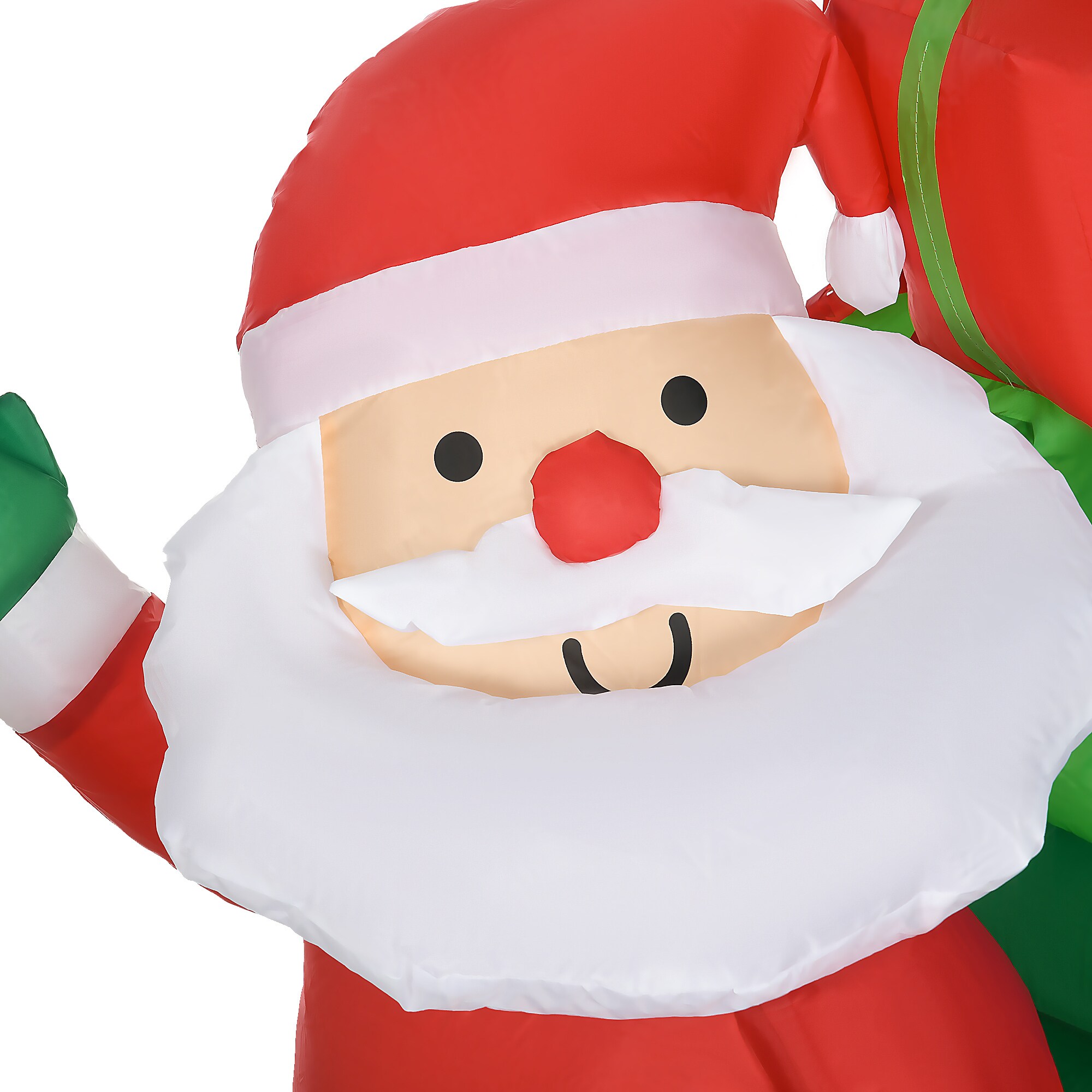 HOMCOM Aufblasbare Weihnachtsmann mit Schlitten und Rentieren mit LED-Lichter bunt 210L x 70B x 125H cm