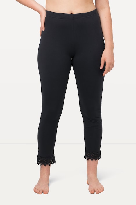 7/8-Leggings, Saumspitze, Biobaumwolle