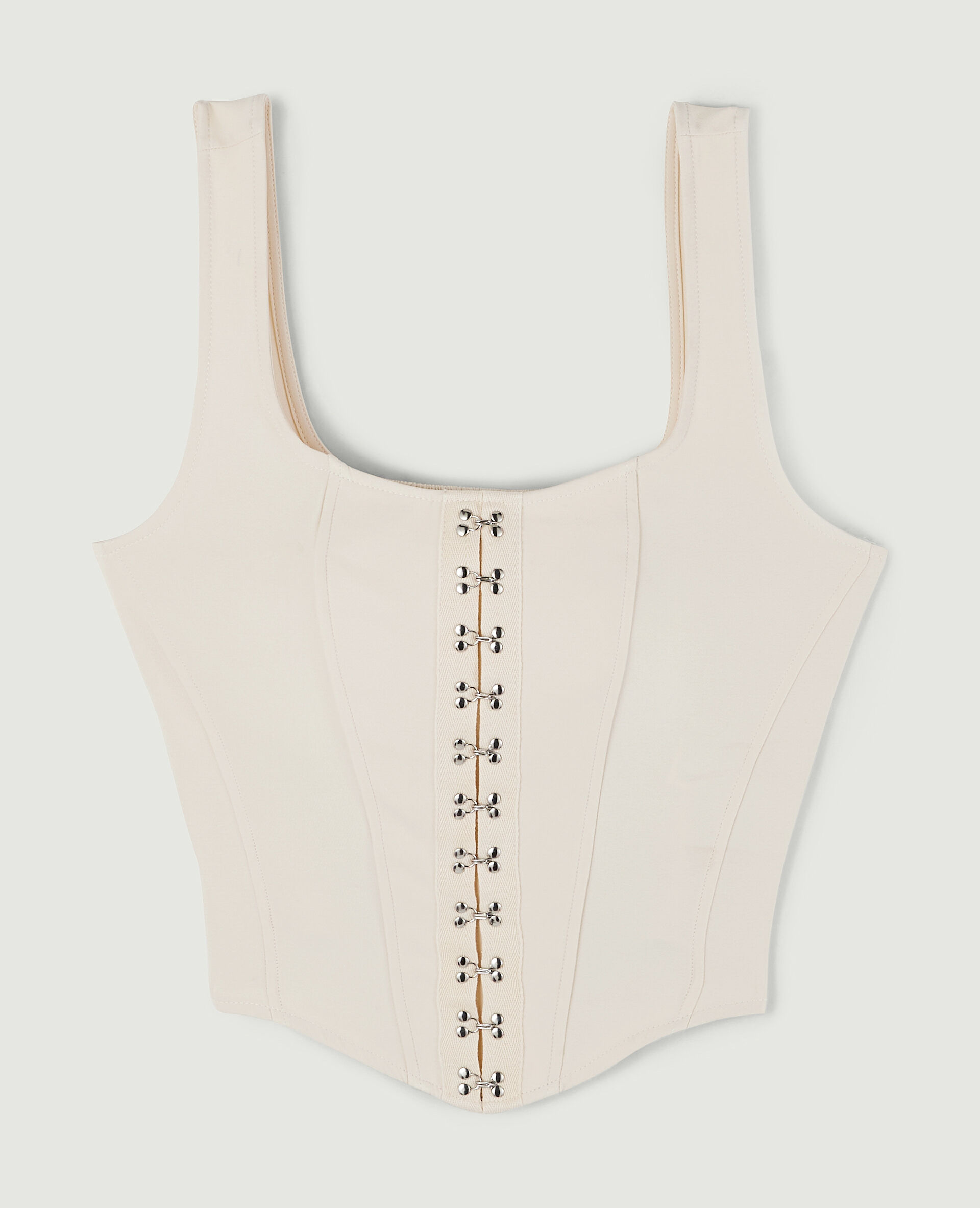 Top à bretelles façon corset - Beige