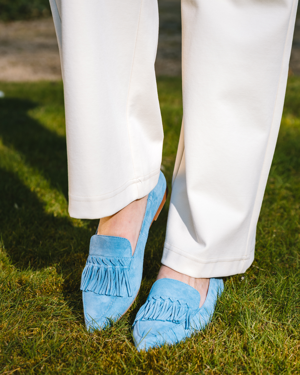 Di Lauro Onaya Lichtblauw Damesloafers