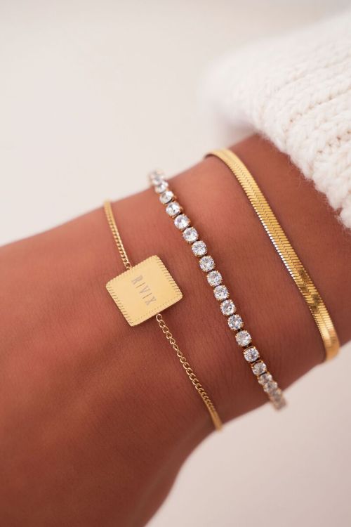 Atelier armband met vierkante bedel