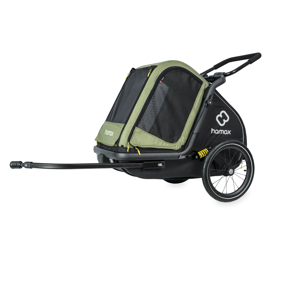 hamax Hundeanhänger mit Bett Pluto M greenblack
