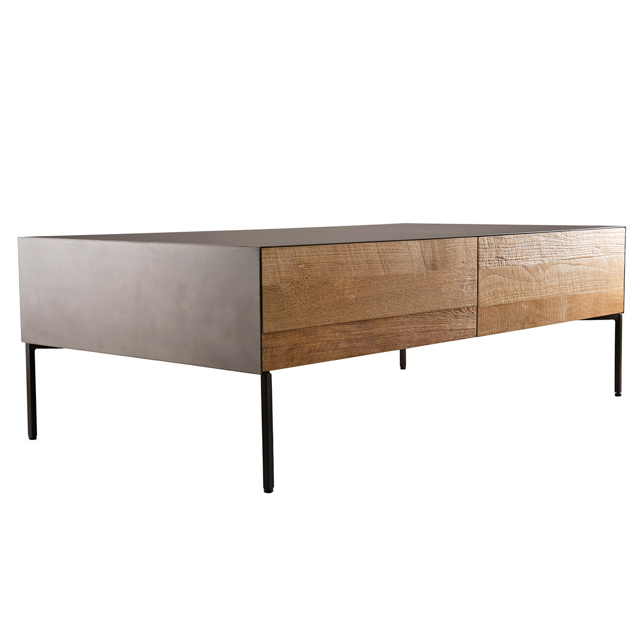 Macabane Table basse 2 tiroirs Maxence teck - 111x60x37 cm
