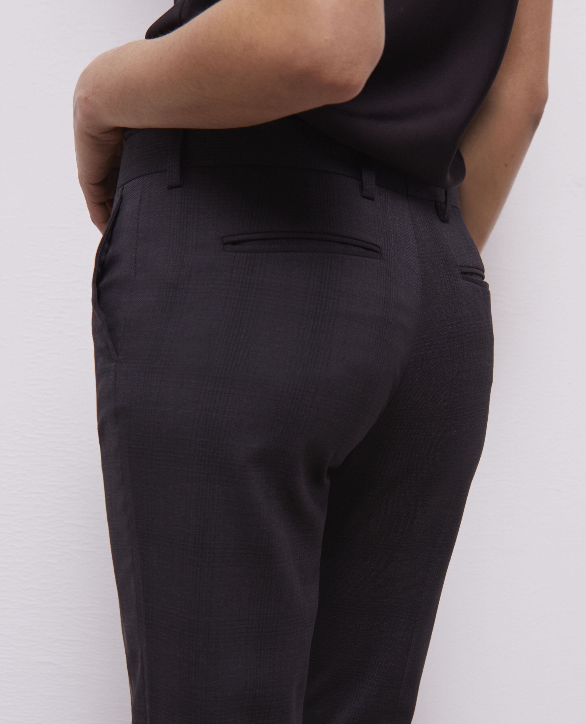 Pantalon de costume en laine noir