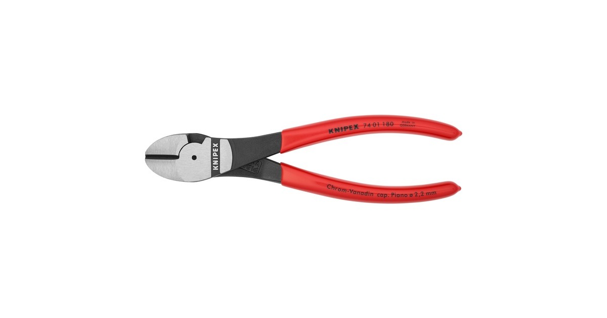 KNIPEXKracht-zijsnijtang 74 01 180 kniptang  (Rood)