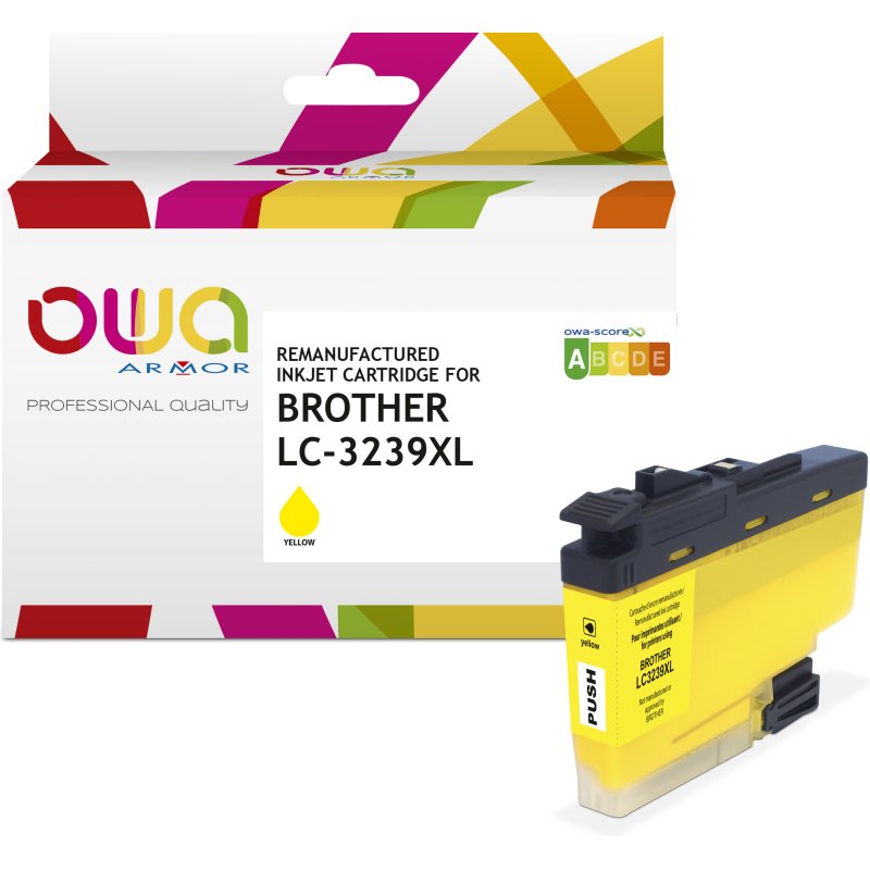 Cartouche d'encre remanufacturée OWA - haute capacité - Jaune - pour BROTHER LC-3239XLY