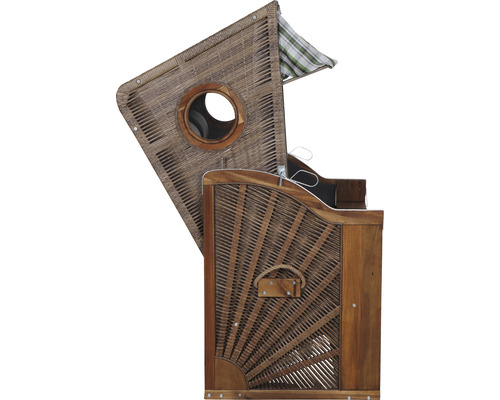deVries Trend 45 strandstoel, stof 749, hout, 120 x 80 x 160 cm, groen