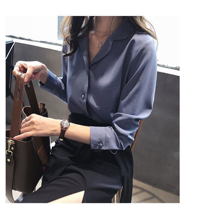 Bamela - Blouse met lange mouwen en kraag