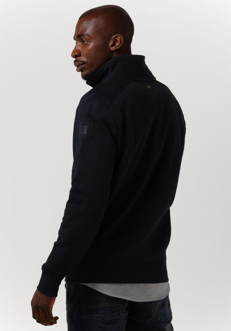 PME LEGEND blauwe pme legend vest zip jacket jacquard interlock sweat