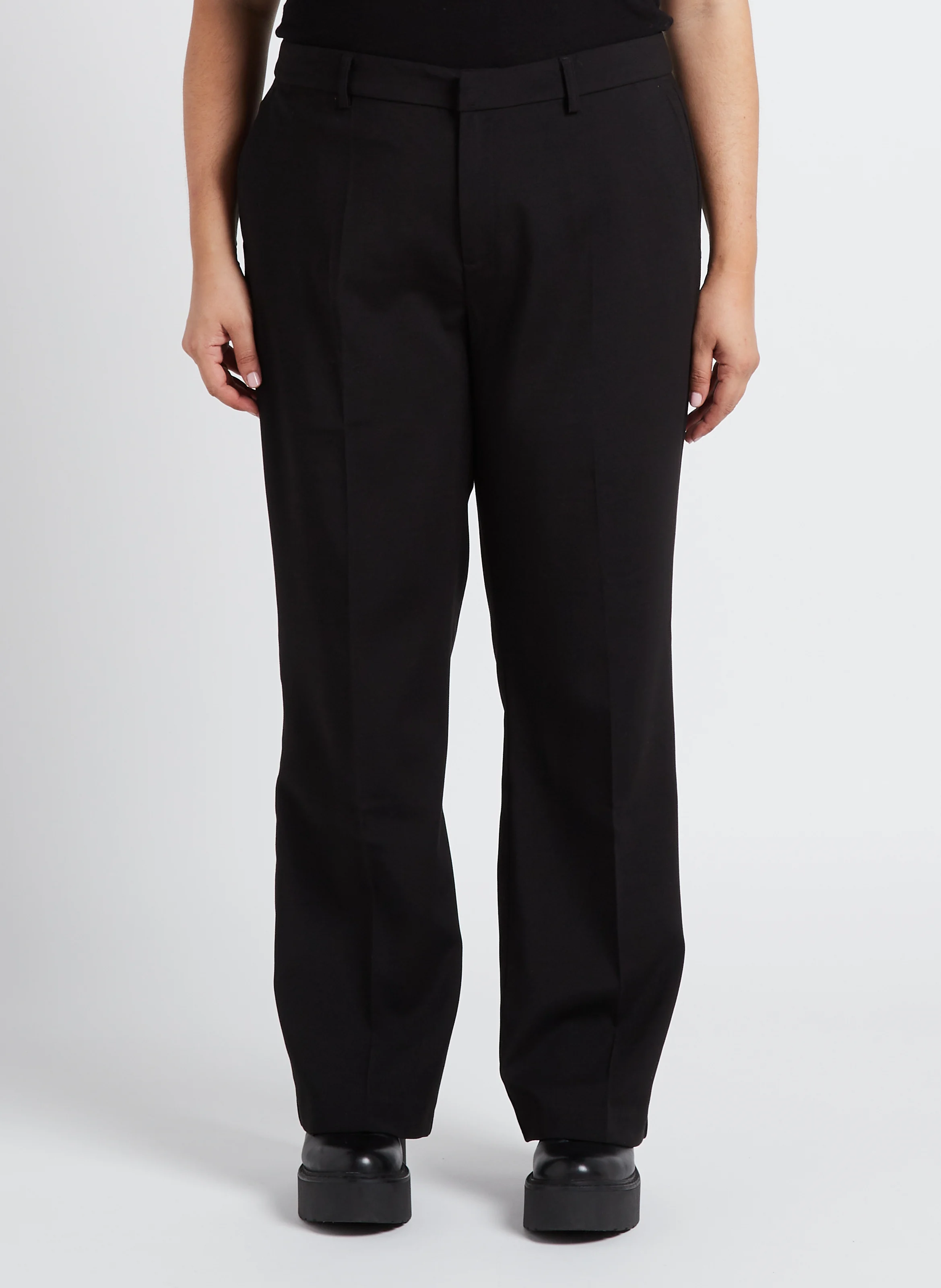 Pantalon droit stretch | Noir