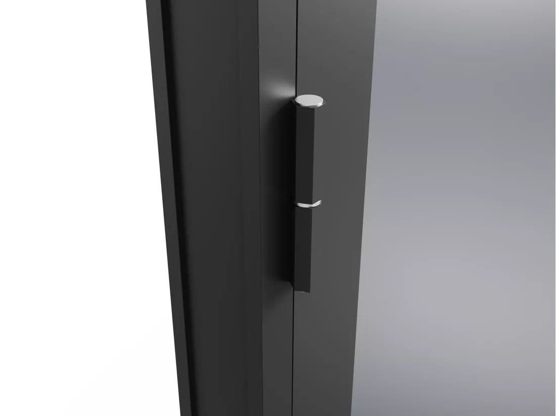 Bloc porte réversible à deux battants en aluminium et verre trempé fumé - 2 x H204 x L83 cm - Noir - LOXTON