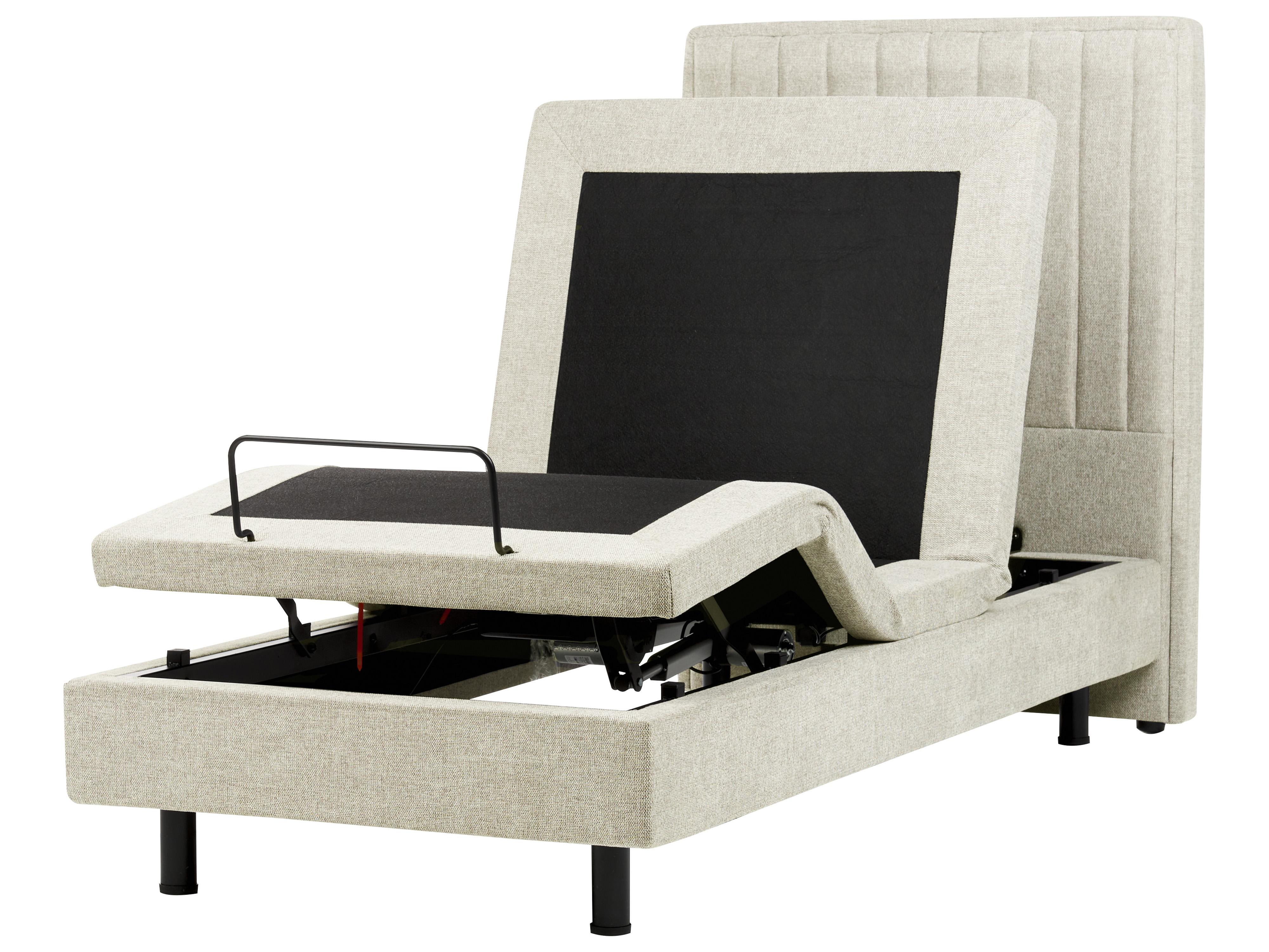 Verstelbaar bed Stof CASTELLAN 90 x 200 cm Beige