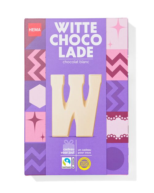lettre W en chocolat blanc 140g