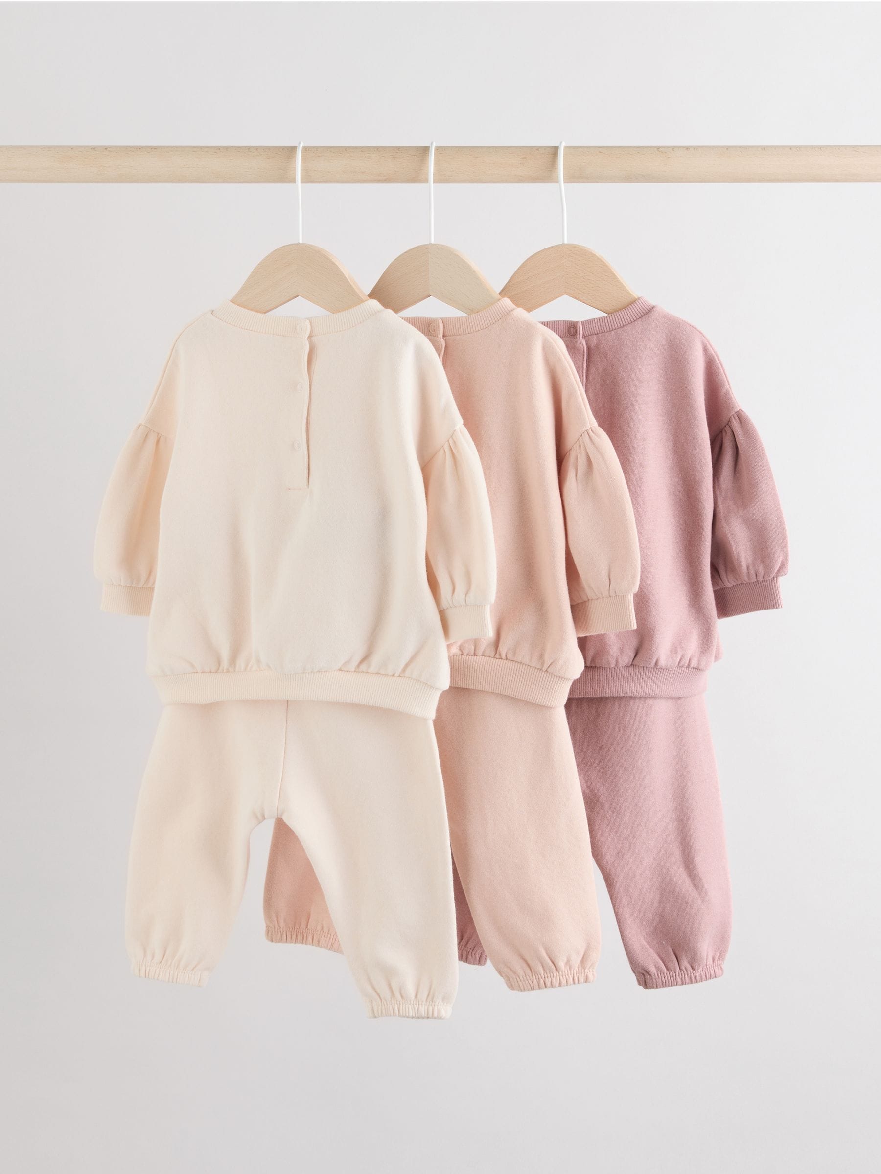 Crèmekleurig/roze - Baby sweatshirt en joggingbroek 6 -delige set (0mnd -2jr)