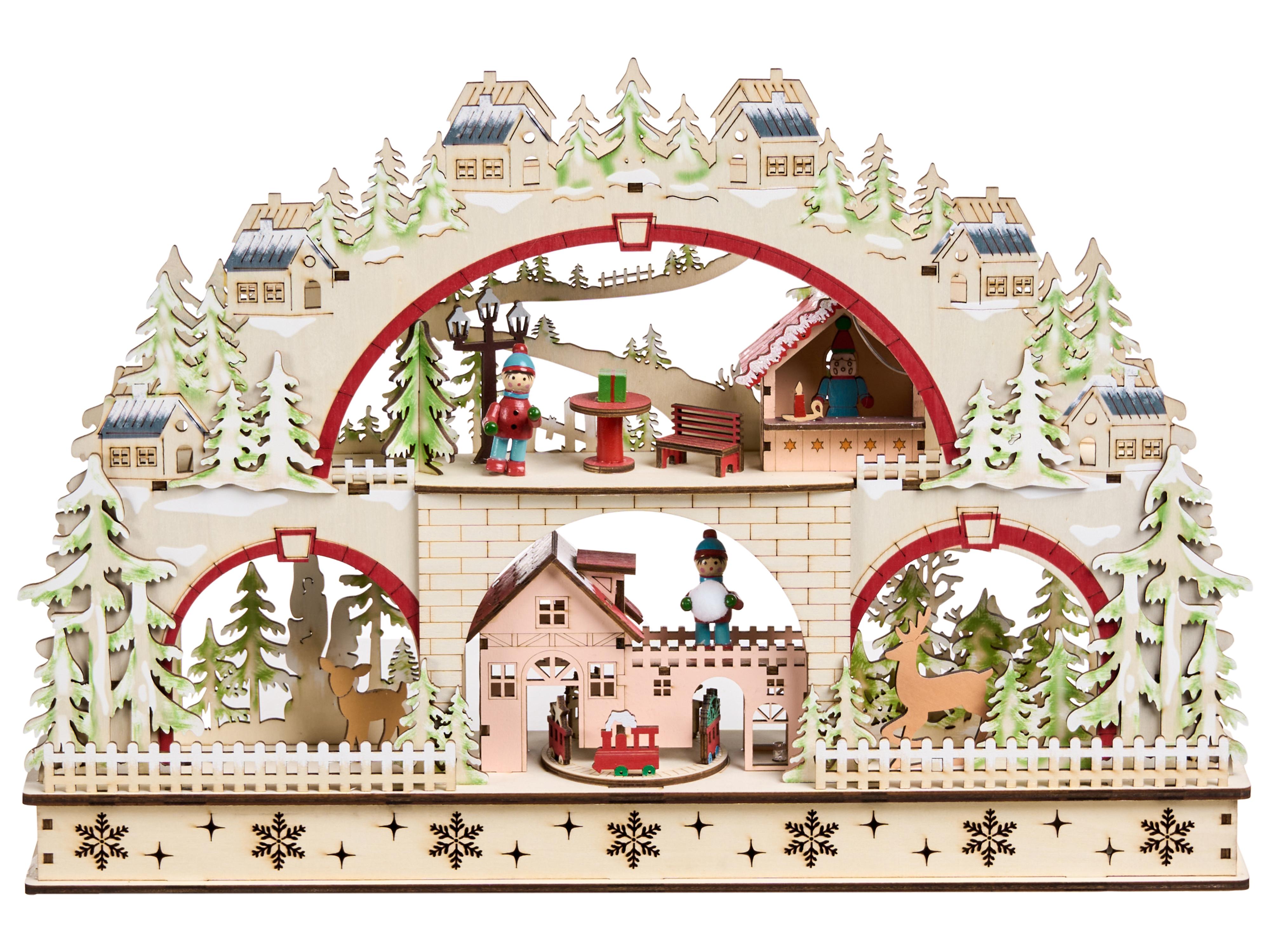Kerstdecoratie LED SELURA 30 cm Lichtbruin