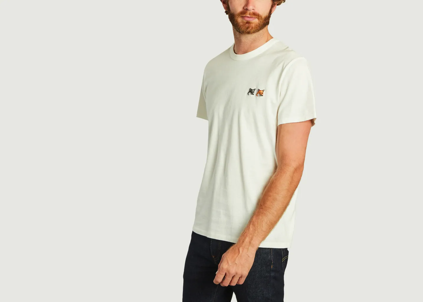 T-shirt double Fox Head Maison Kitsuné