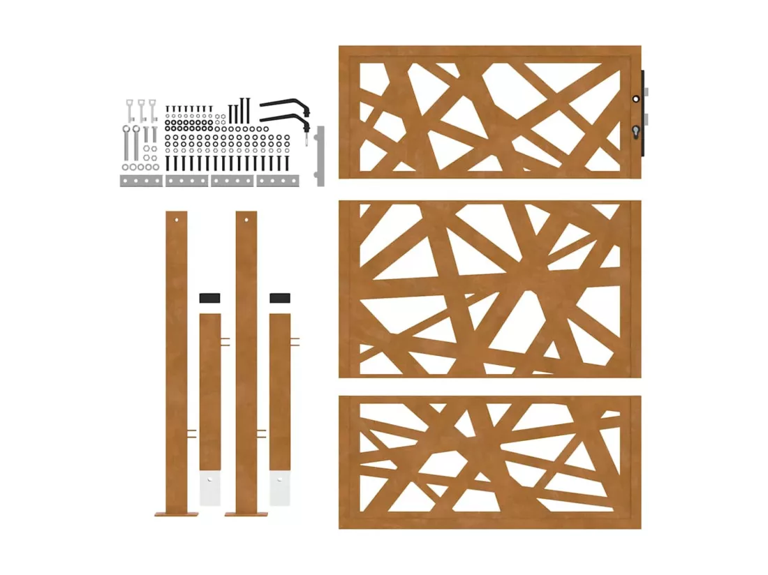 Porte de jardin acier résistant aux intempéries design lumière