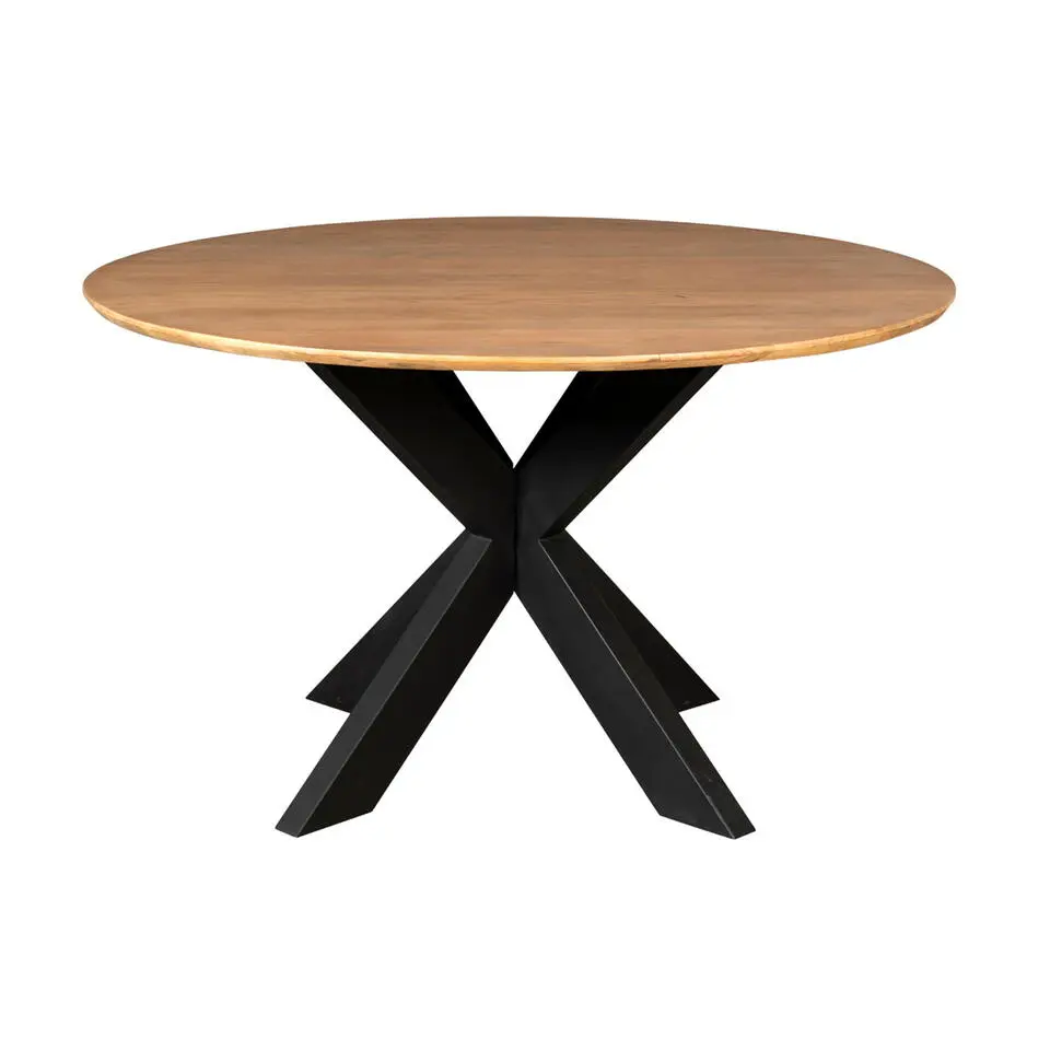 Eettafel Rond Naturel Hout - 130x130x76cm - Madison