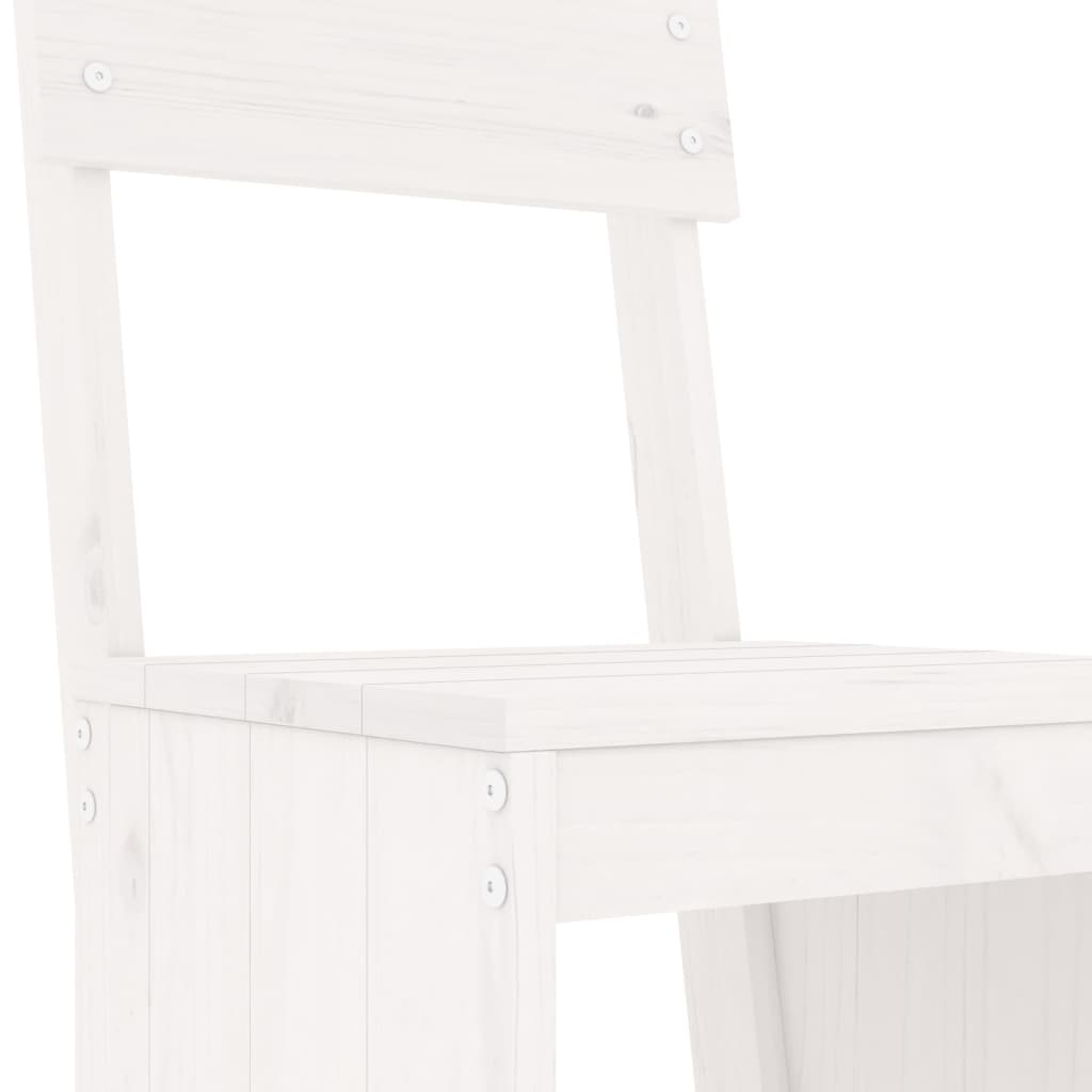 Ensemble de bar de jardin 9 pcs blanc bois de pin massif