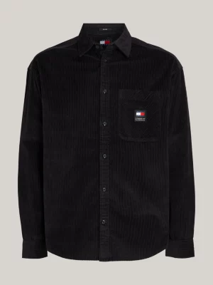 Camisa de veludo cotelê grosso com modelagem relaxada